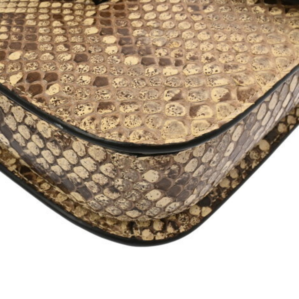 Gucci Horsebit Beige Python Shoulder Bag - image 6